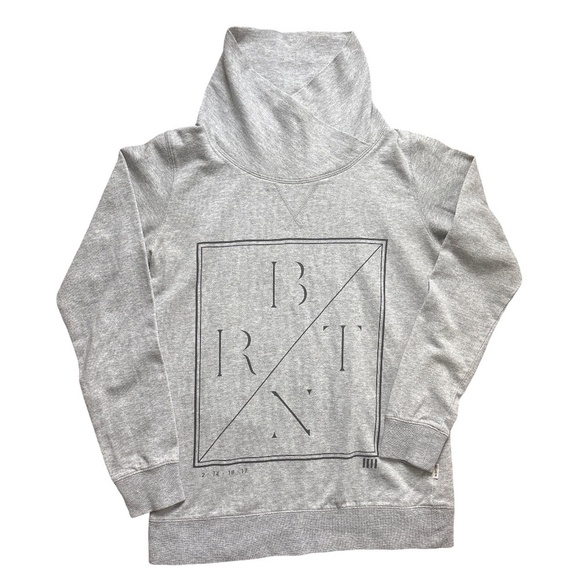 Burton Logo Mock Neck Snowboard Pullover Sweatshirt - Small   gray - Picture 1 of 2